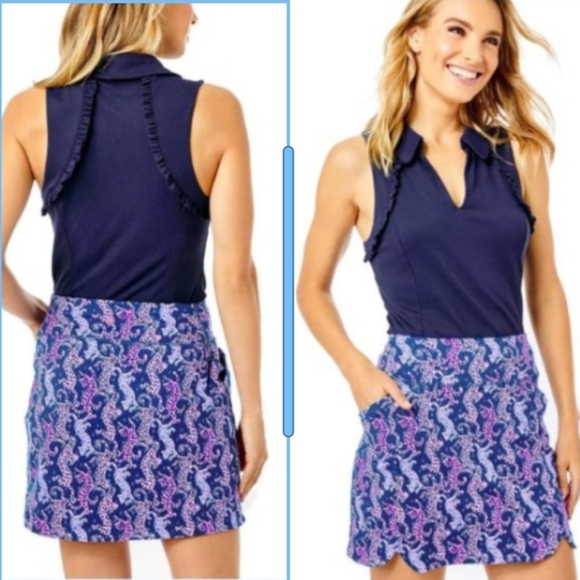 Lilly Pulitzer Pants - Lilly Pulitzer Luxletic Sabbia UPF 50+ skort in the Oyster Bay Navy On